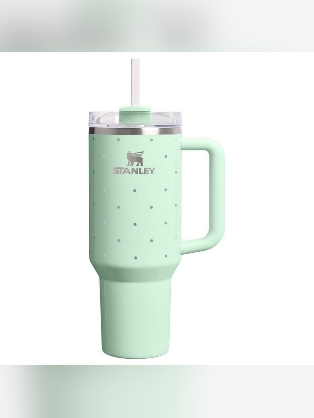 Stanley Mint Green Insulated Travel Tumbler with Handle and Straw